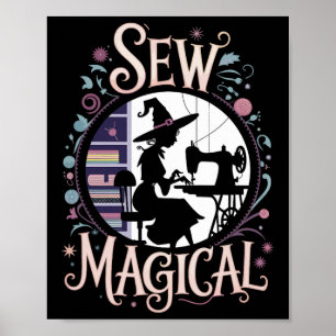 Affiche Coudre Magique Drôle Halloween