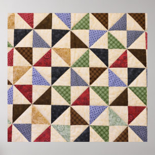 Affiche Couette en Patchwork colorée : Texture de fleur.