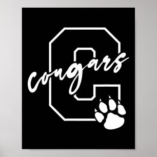 Affiche Cougars Bysketbyll Joueur Enfants