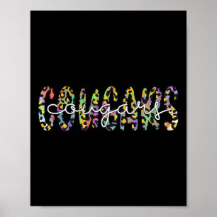 Affiche Cougars School Sports Fan Team Spirit Mascot Cadea