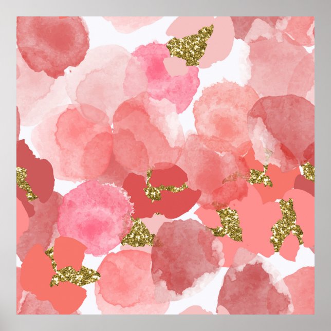 Affiche Couleur, abstrait, divers motif transparent avec c (Devant)