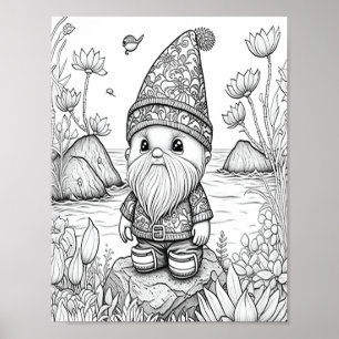 Affiche Couleur adulte mignonne Gnome été