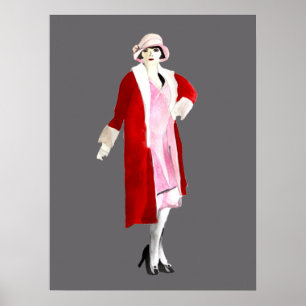 Affiche Couleur aquarelle de mode fille flexible