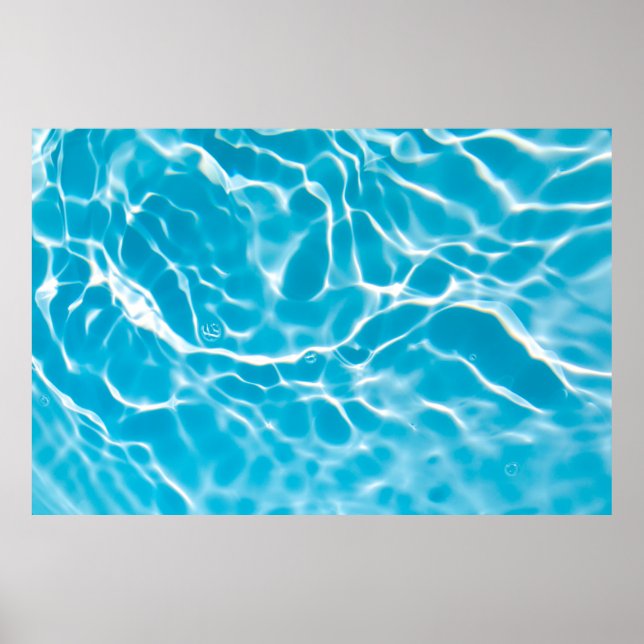 Affiche Couleur bleue claire texture de surface d'eau calm (Devant)