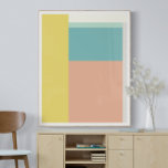 Affiche Couleur Bloc Art dans Retro Beach Couleurs pastel<br><div class="desc">Un bloc de couleurs simple et moderne dans les couleurs tropicales de la plage de corail,  jaune,  aqua,  et verre de mer.</div>