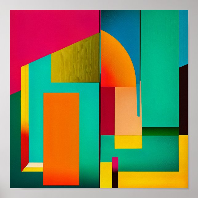 Affiche Couleur bloc peinture Abstraite (Devant)