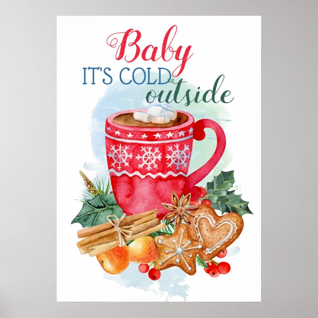 Affiche Couleur chocolat chaud de Noël personnalisé (Devant)