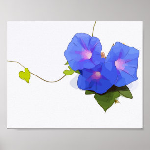 Affiche Couleur d'aquarelle des fleurs du matin