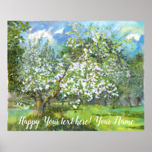 Affiche Couleur d'aquarelle fleurie