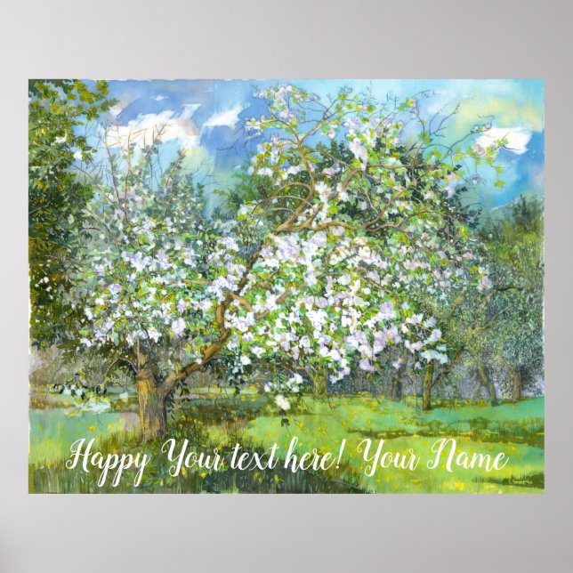 Affiche Couleur d'aquarelle fleurie (Devant)