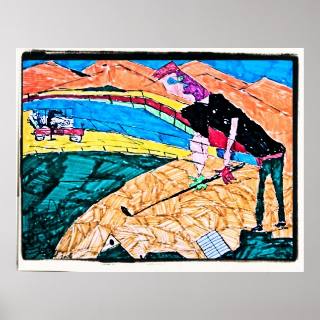 Affiche Couleur de golf abstraite (Devant)