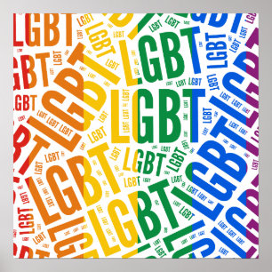 AFFICHE COULEUR DE MOTIF DE MOT DE LGBT