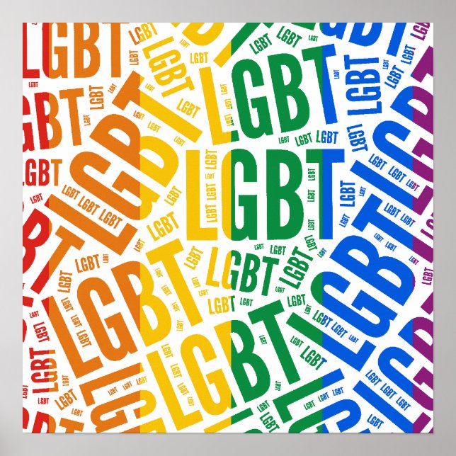 AFFICHE COULEUR DE MOTIF DE MOT LGBT (Devant)