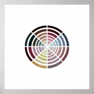 Affiche Couleur de tonalité chair Roue Illustration Vintag