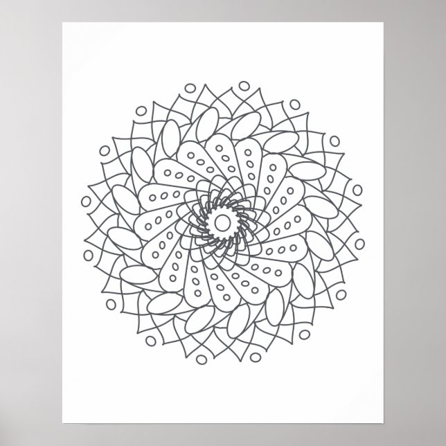 Affiche Couleur de votre propre Mandala Wall Art (Devant)