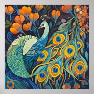 Affiche Couleur d'eau bleue vive Peacock