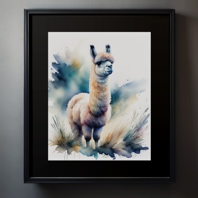Affiche Couleur d'eau douce Peinture d'une lama 5:4 (Créateur téléchargé)