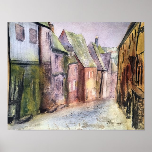 AFFICHE COULEUR D'EAU DU VILLAGE DE PÊCHE (Devant)