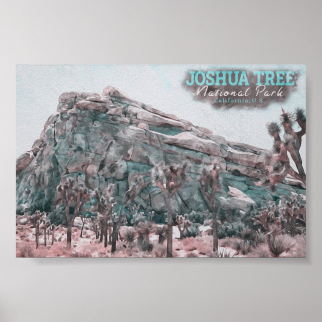AFFICHE COULEUR D'EAU JOSHUA TREE - CALIFORNIE ÉTATS-UNIS (Devant)