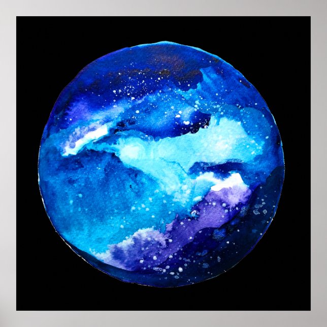 Affiche Couleur d'eau nébuleuse de la galaxie de la planèt (Devant)