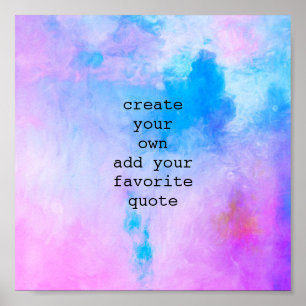 Affiche couleur d'eau violet et bleu abstrait ajouter un d
