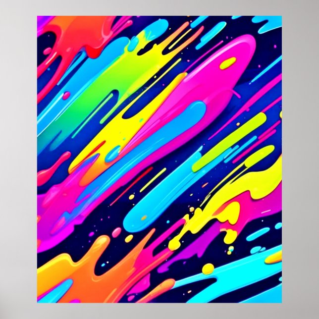 Affiche Couleur éclatée : flux Abstrait (Devant)