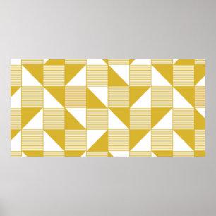 Affiche Couleur jaune avec forme de triangle et lignes sur