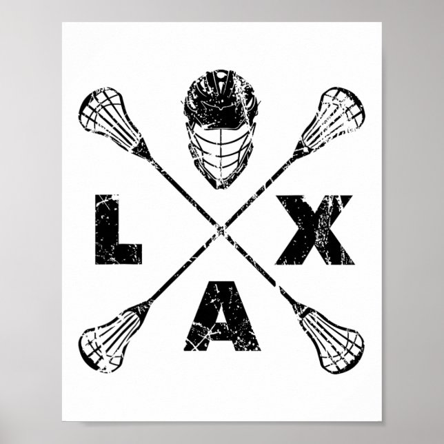 Affiche Couleur noire de l'axe de croix de Lacrosse (Devant)