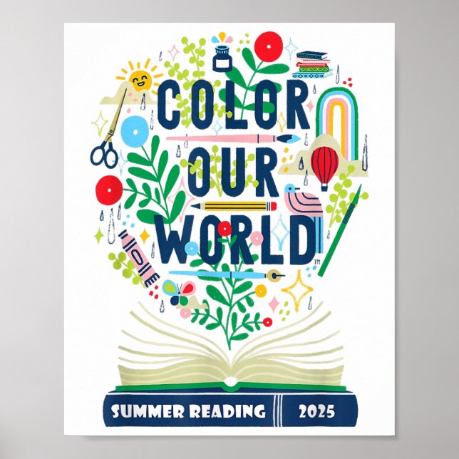 Affiche Couleur Notre Monde Lecture Été 2025 Boho Wildflow (Devant)