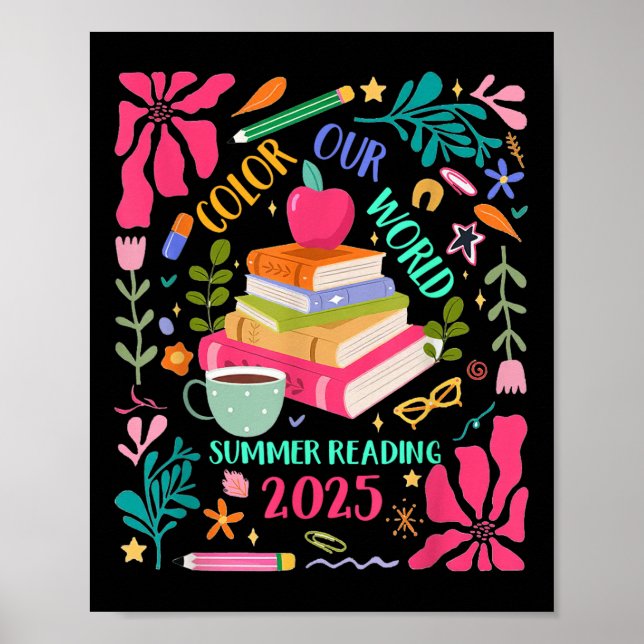 Affiche Couleur Notre Monde Lecture Été 2025 Boho Wildflow (Devant)