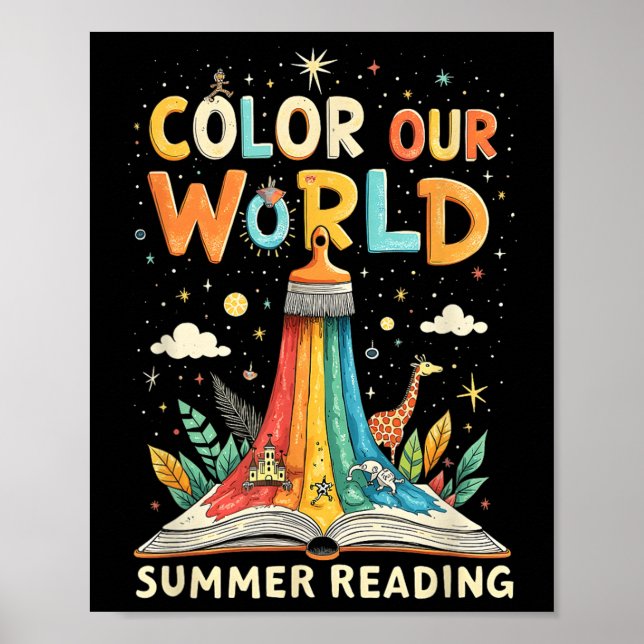 Affiche Couleur Notre Monde Reading Livre Art Pour Enfants (Devant)