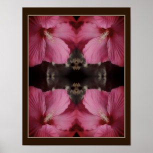 Affiche Couleur partielle rose Hibiscus couleur Abstraite