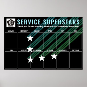 Affiche Couleur personnalisée étoiles photo employé du moi