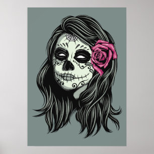 Affiche couleur personnalisée pour la femme Zombie