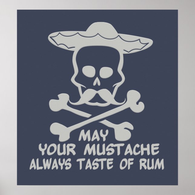 Affiche couleur personnalisée Rum Mustache (Devant)