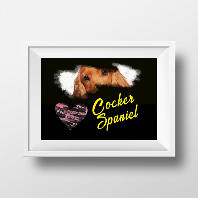 Affiche Couleur solide des yeux de l'espagne Cocker (Créateur téléchargé)