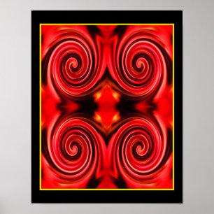 Affiche Couleurs Abstraites Rouges Et Jaunes