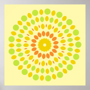 Affiche Couleurs agrumes, vert, jaune, orange,