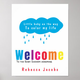 Affiche Couleurs arc-en-ciel baby shower accueil