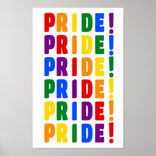 Affiche Couleurs arc-en-ciel de la fierté LGBT