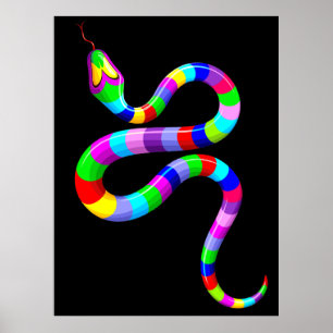 Affiche Couleurs arc-en-ciel psychédéliques serpent