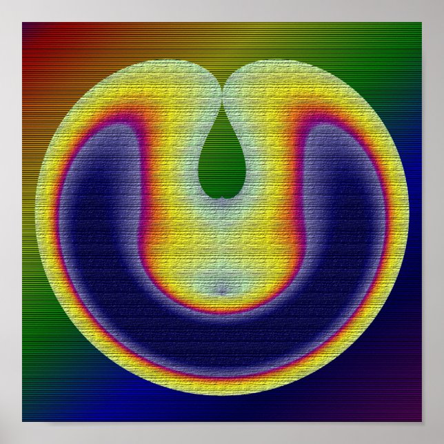 Affiche Couleurs arc-en-ciel rouge jaune Abstrait (Devant)