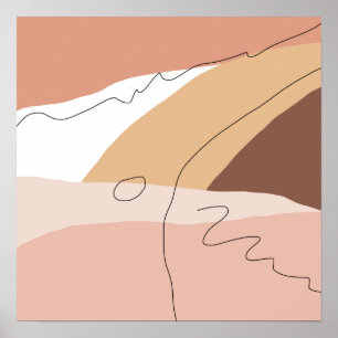 Affiche Couleurs chaleureuses géométriques et abstraites m