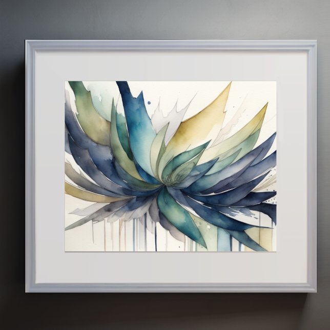 Affiche Couleurs Cool Muet Aquarelle Conception abstraite  (Créateur téléchargé)