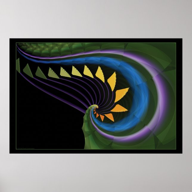 Affiche couleurs dans les vagues (Devant)