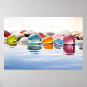 Affiche Couleurs de galets Nature paisible