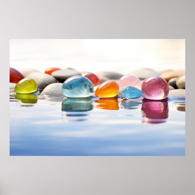 Affiche Couleurs de galets Nature paisible (Devant)