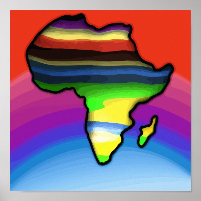 Affiche Couleurs de la carte Afrique (Devant)