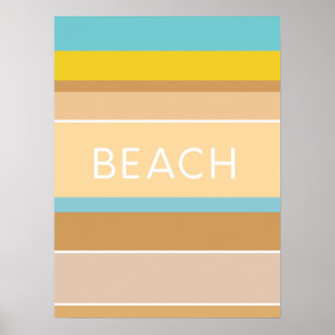 Affiche Couleurs de la plage Sable Océan Moderne Abstrait