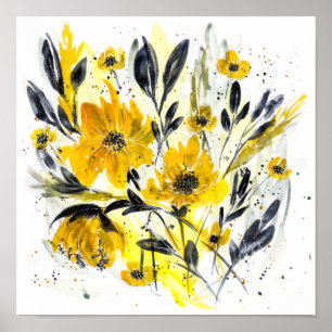 Affiche Couleurs de l'année Aquarelle moderne Floral